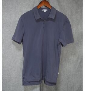 James Perse Slate Blue Short Sleeve Polo Shirt 2 (S)